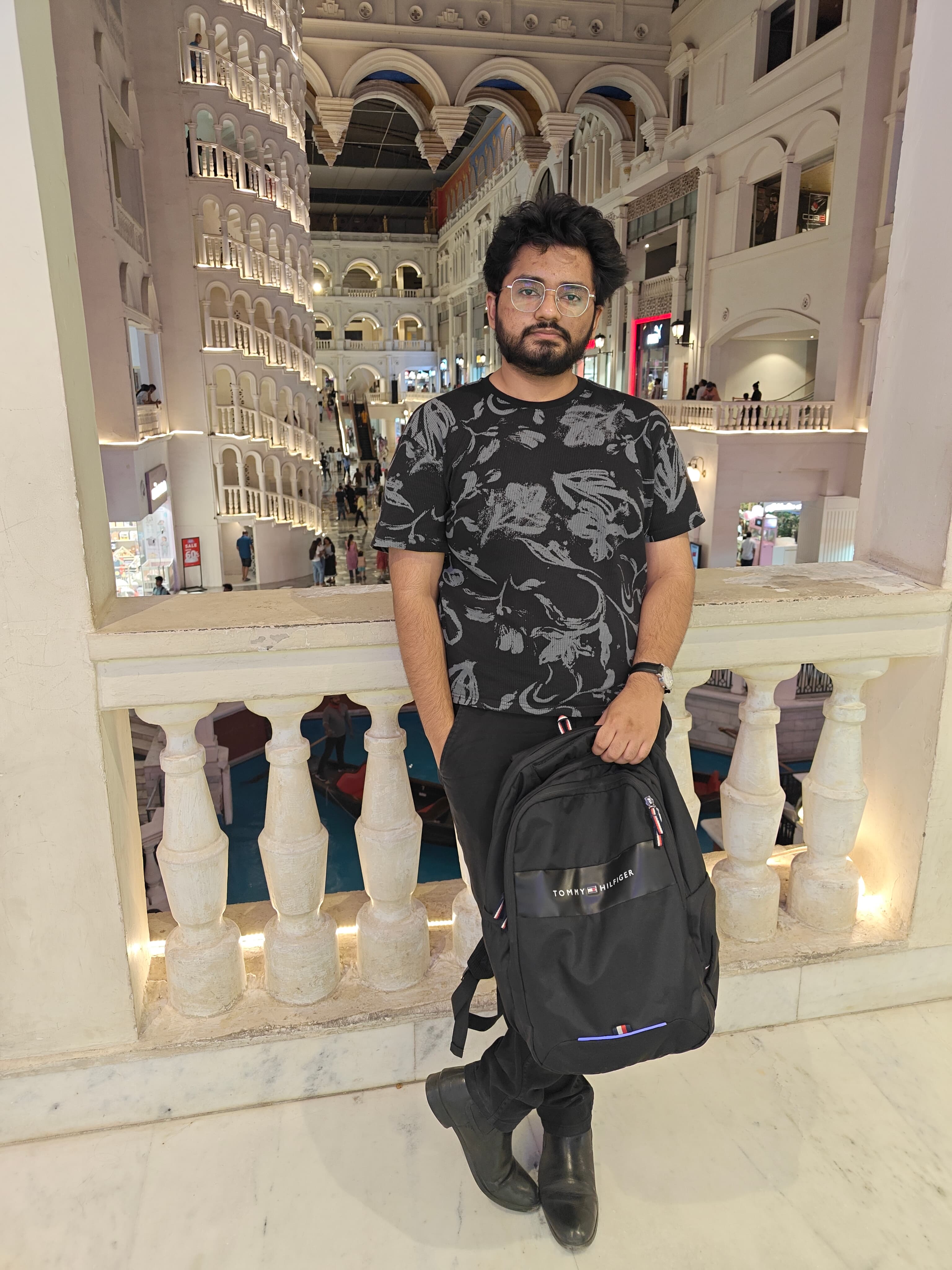 At a Venetian-style mall